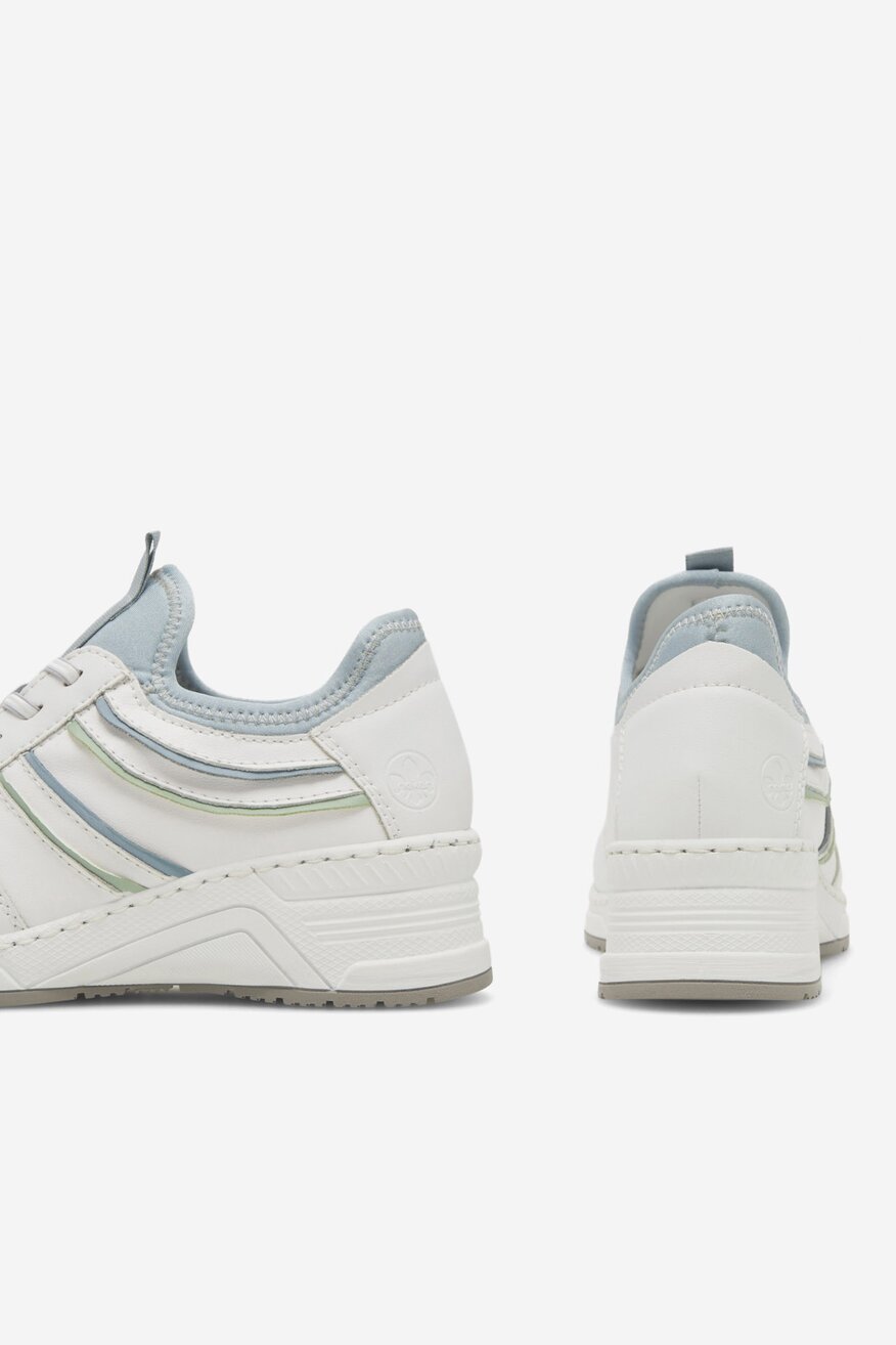 Sneakersy skórzane na koturnie