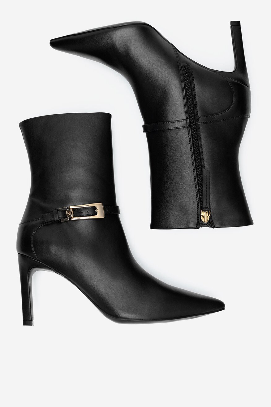 Botki skórzane na szpilce