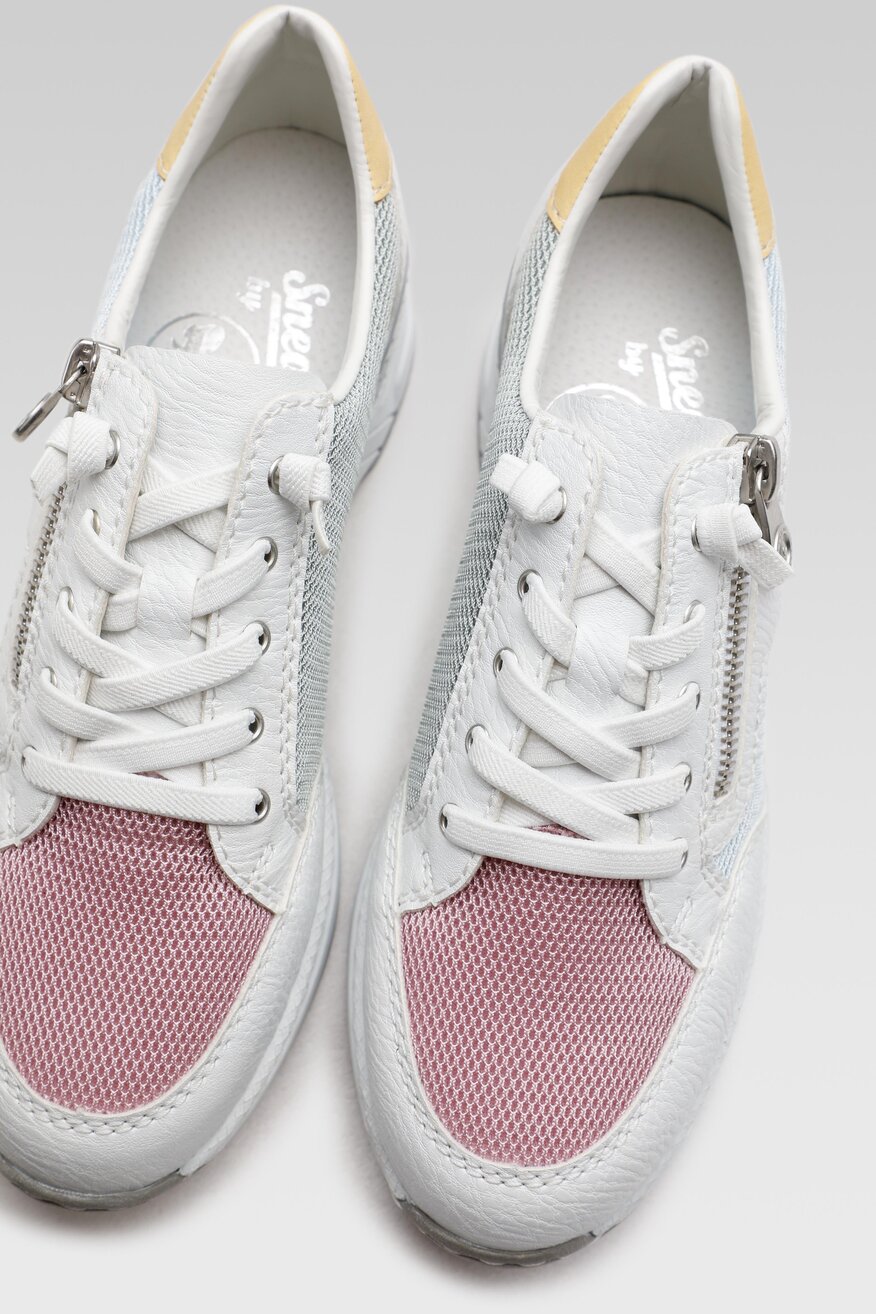 Sneakersy skórzane na koturnie