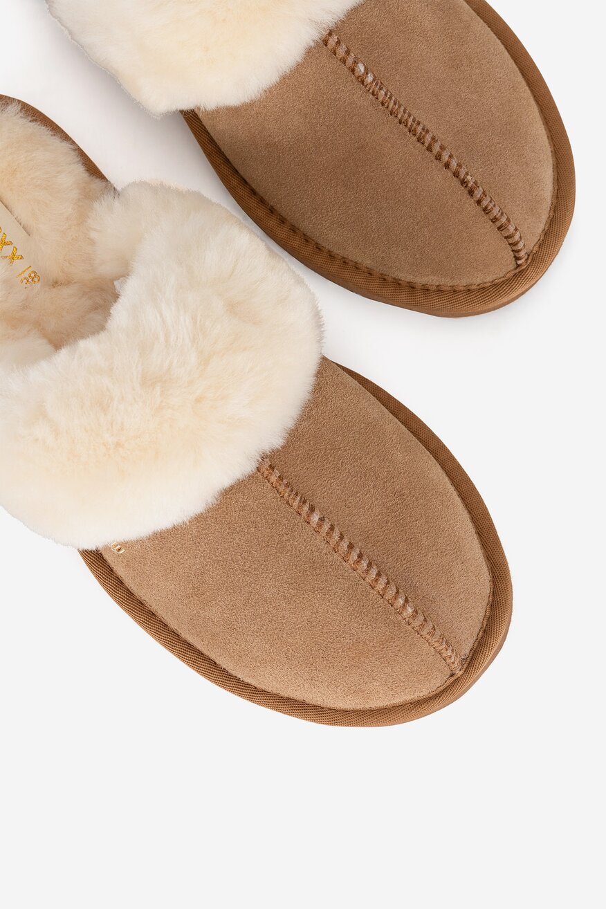 Kapcie skórzane ocieplane