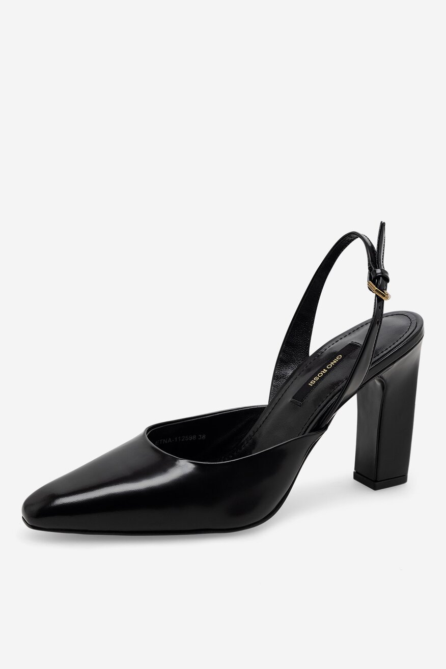 Czółenka skórzane na słupku