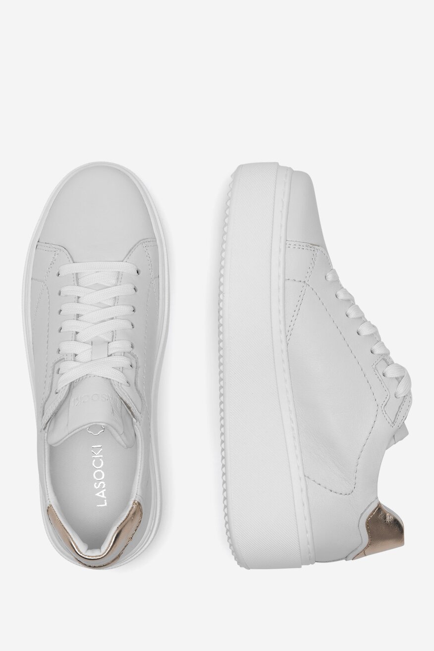 Sneakersy skórzane na platformie