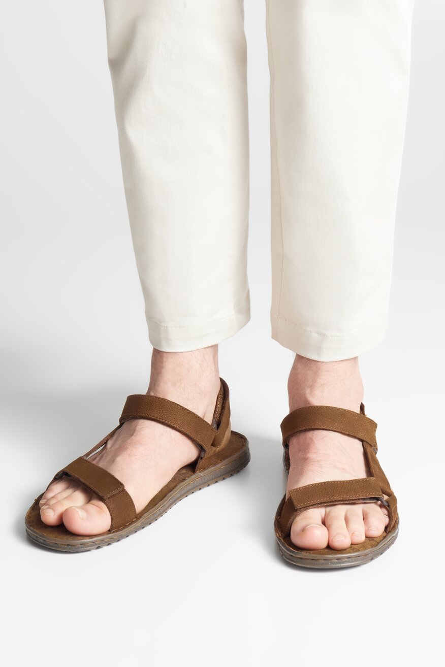 Sandały skórzane na rzepy