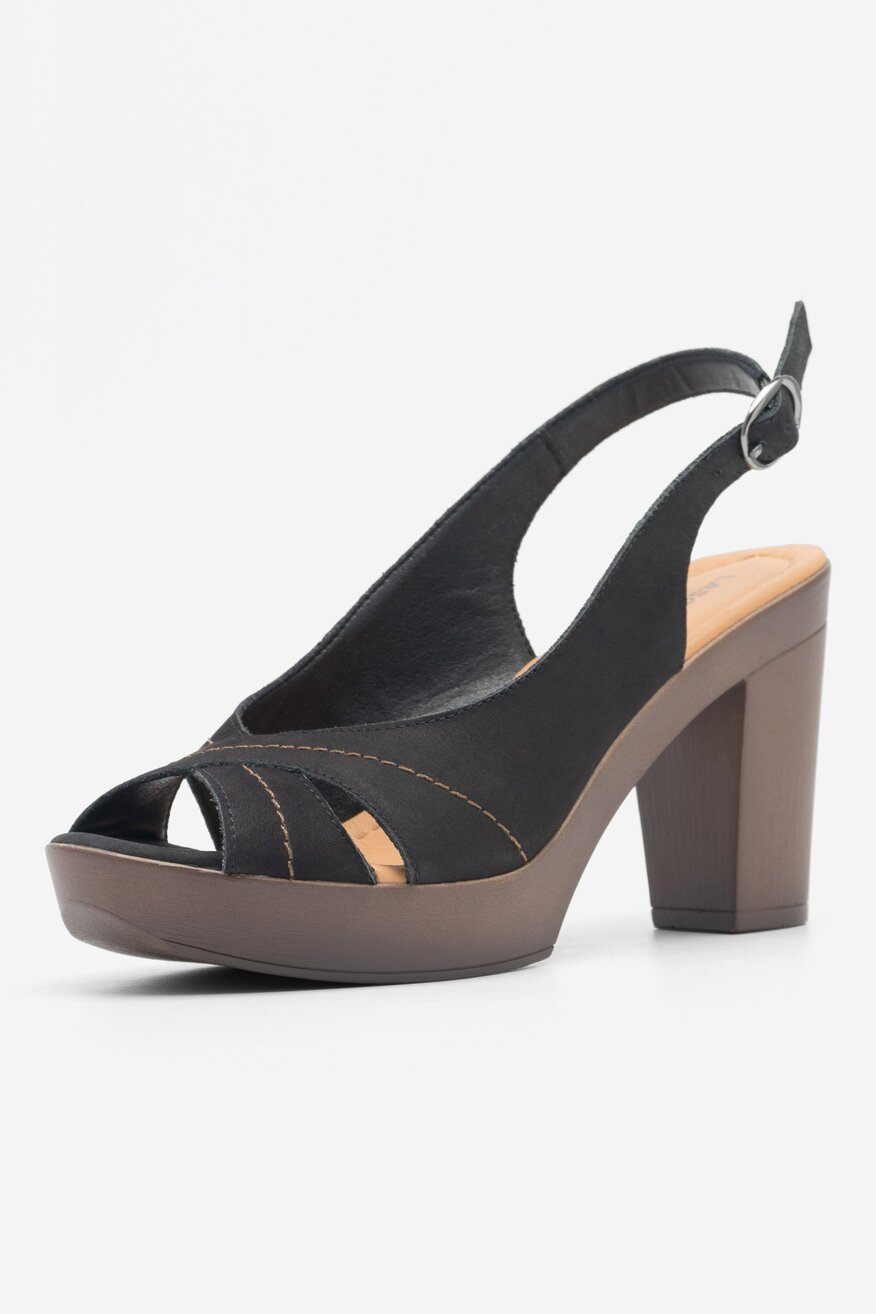 Sandały skórzane na słupku
