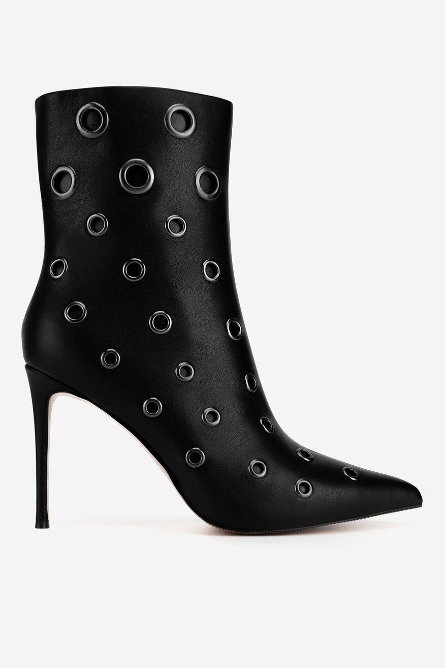 Botki skórzane na szpilce