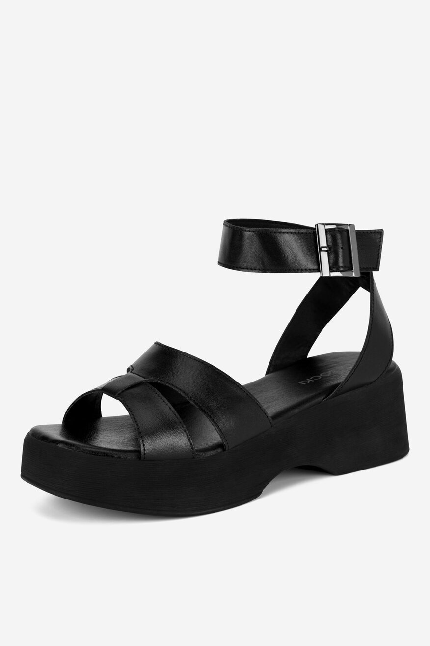 Sandały skórzane na platformie