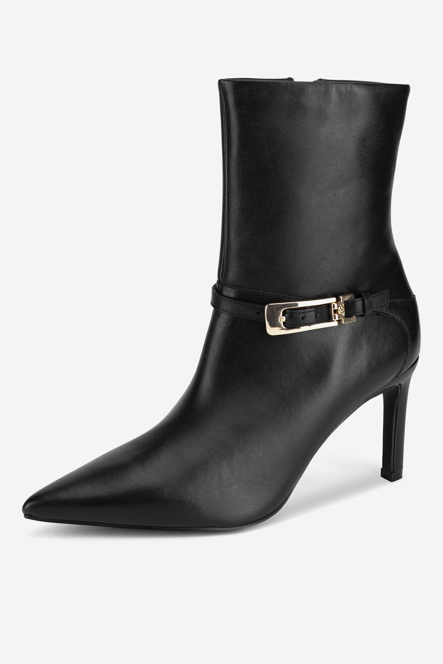 Botki skórzane na szpilce