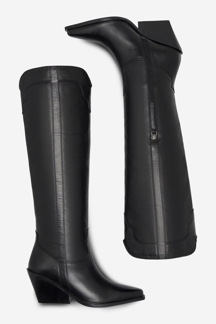 Kowbojki skórzane wysokie