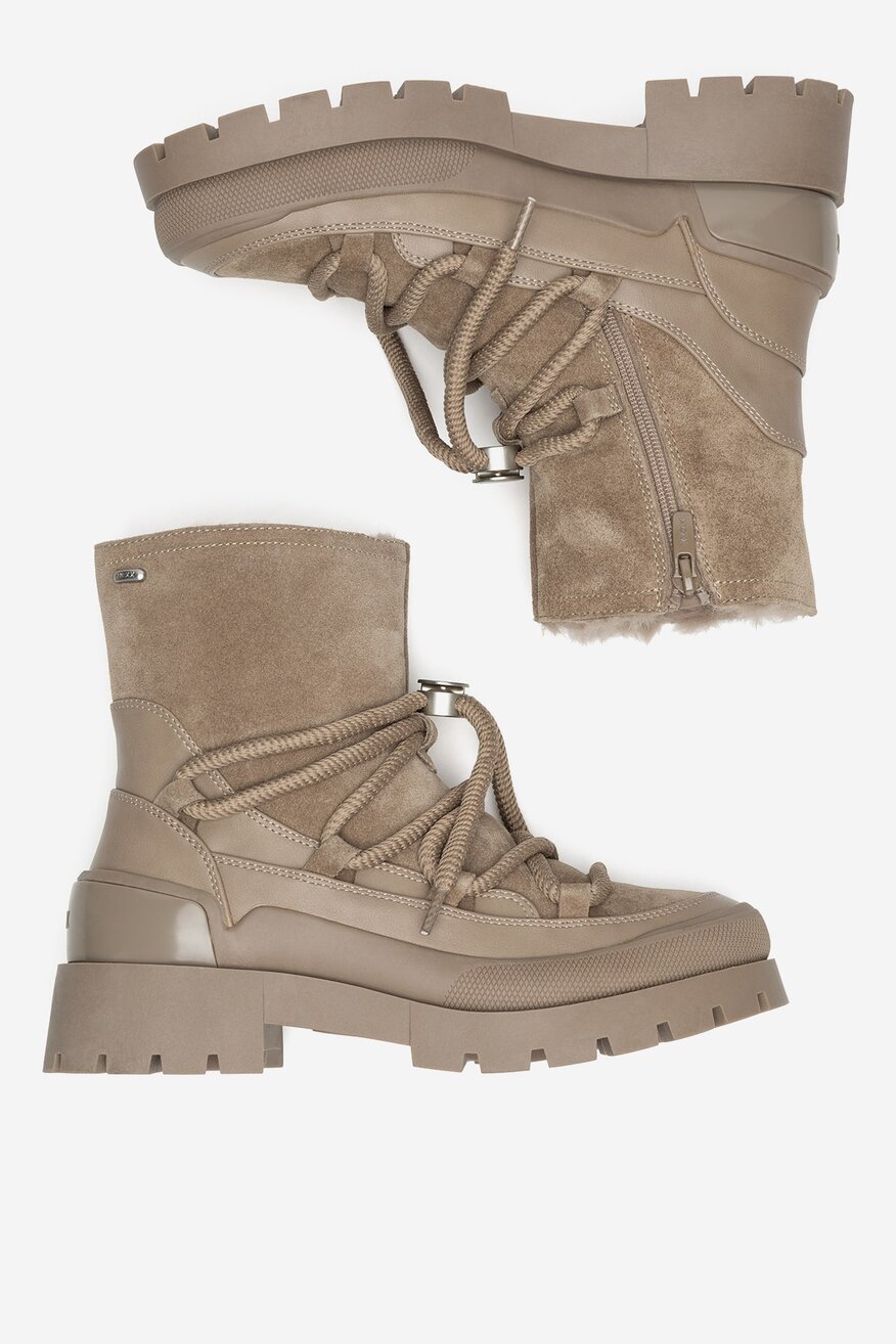 Botki skórzane ocieplane