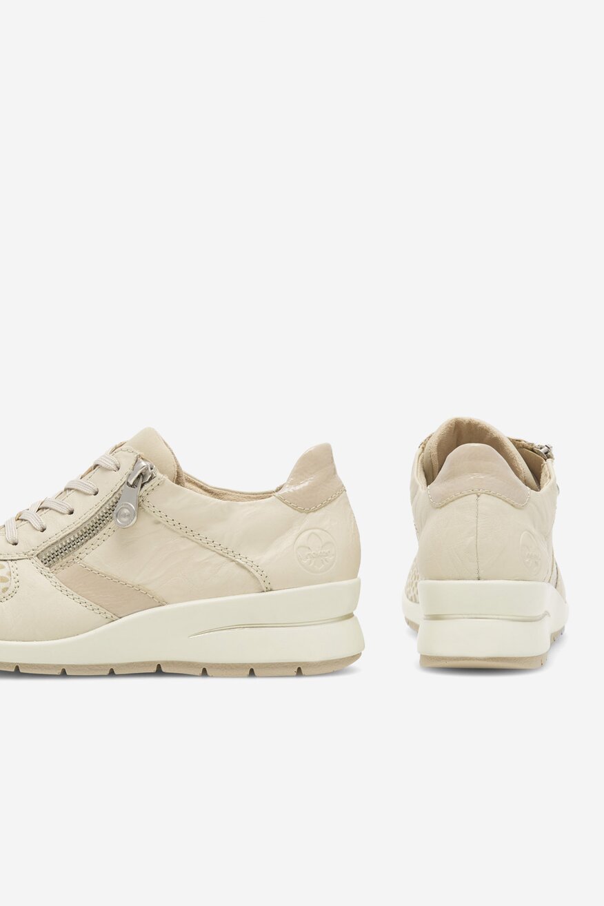 Sneakersy skórzane na koturnie