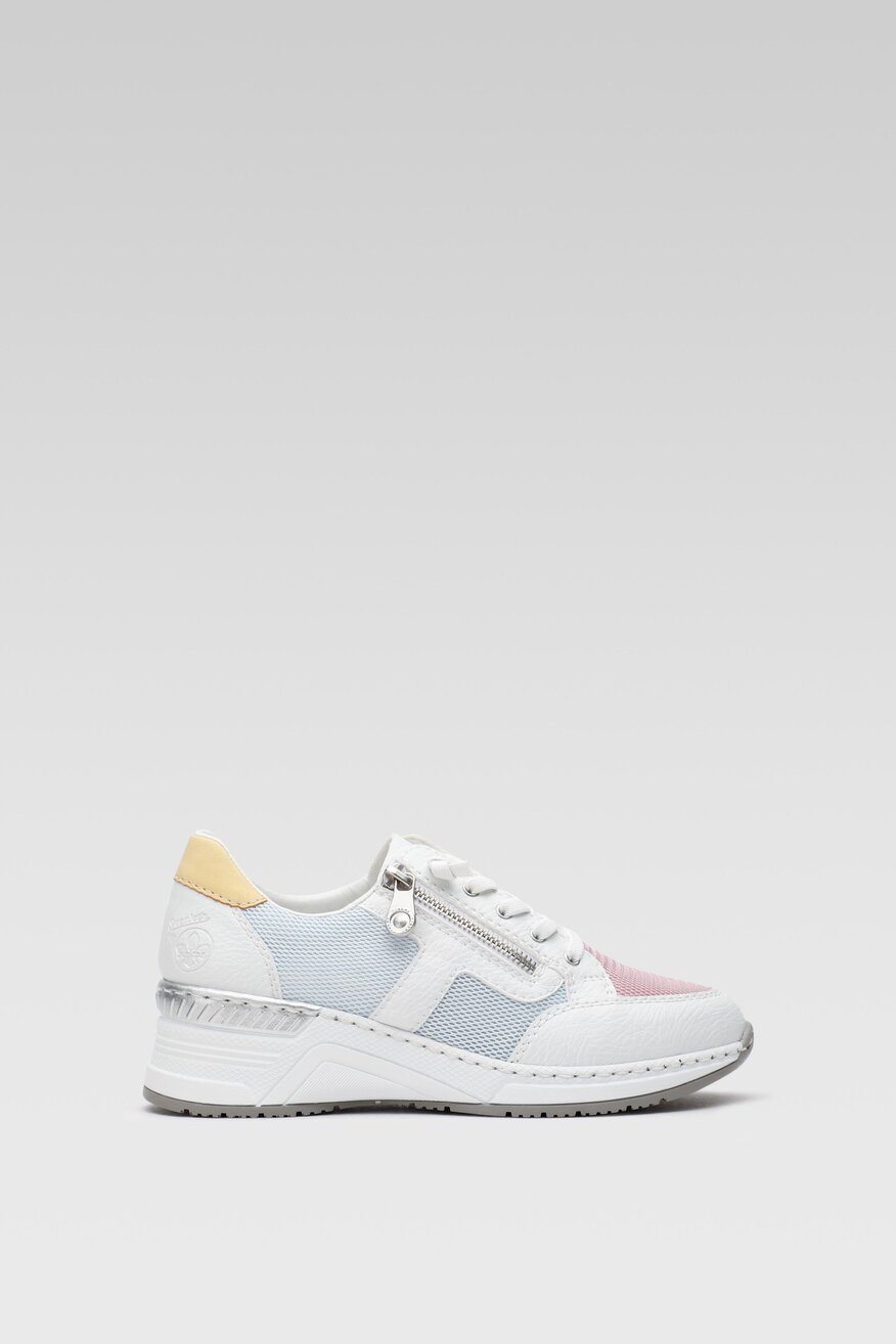 Sneakersy skórzane na koturnie