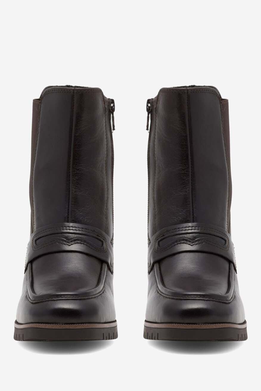 Botki skórzane na słupku