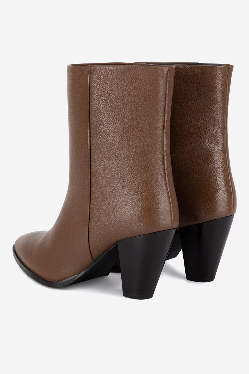 Botki skórzane na słupku