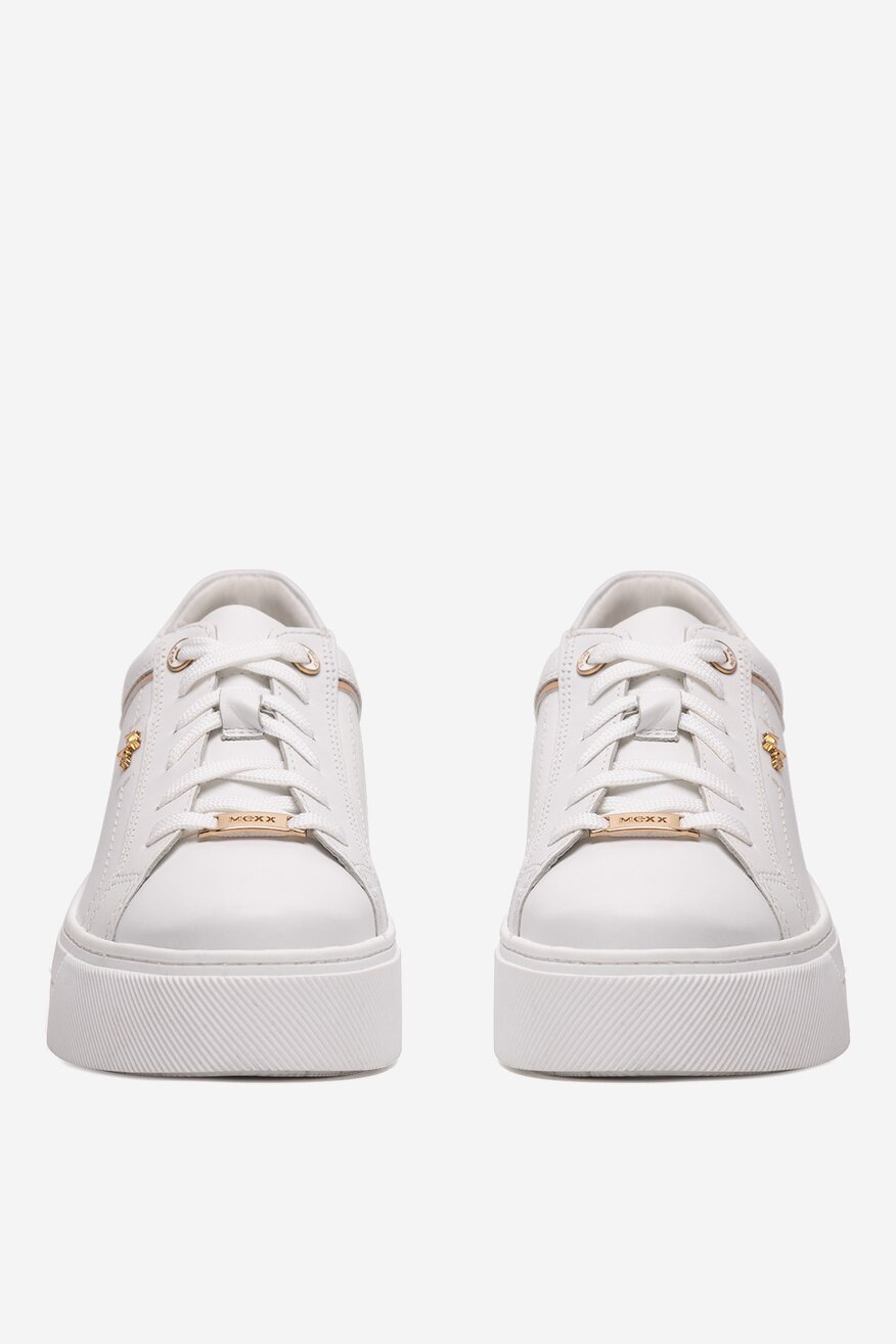 Sneakersy skórzane na platformie