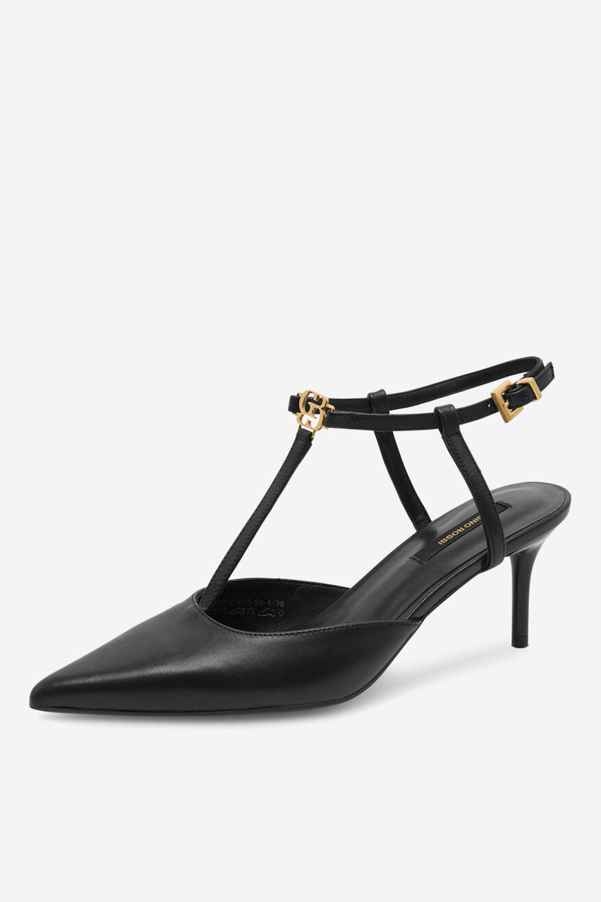 Czółenka skórzane na szpilce