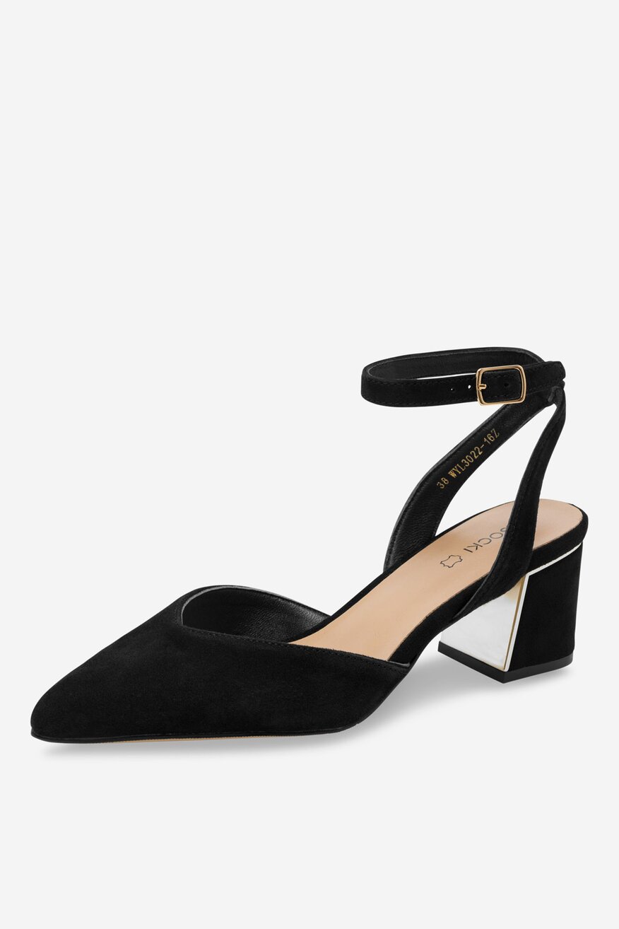 Czółenka skórzane na słupku