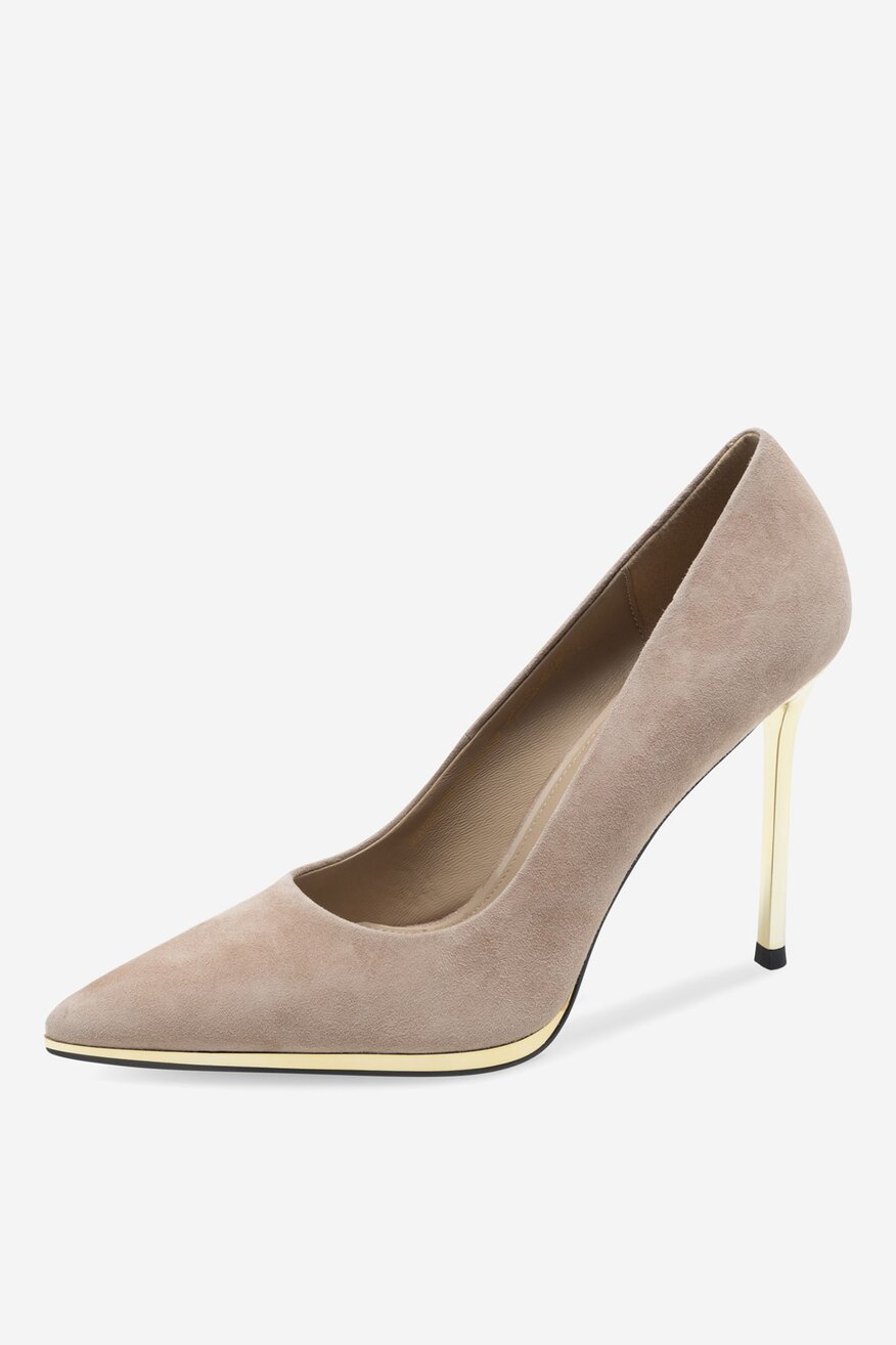 Czółenka skórzane na szpilce