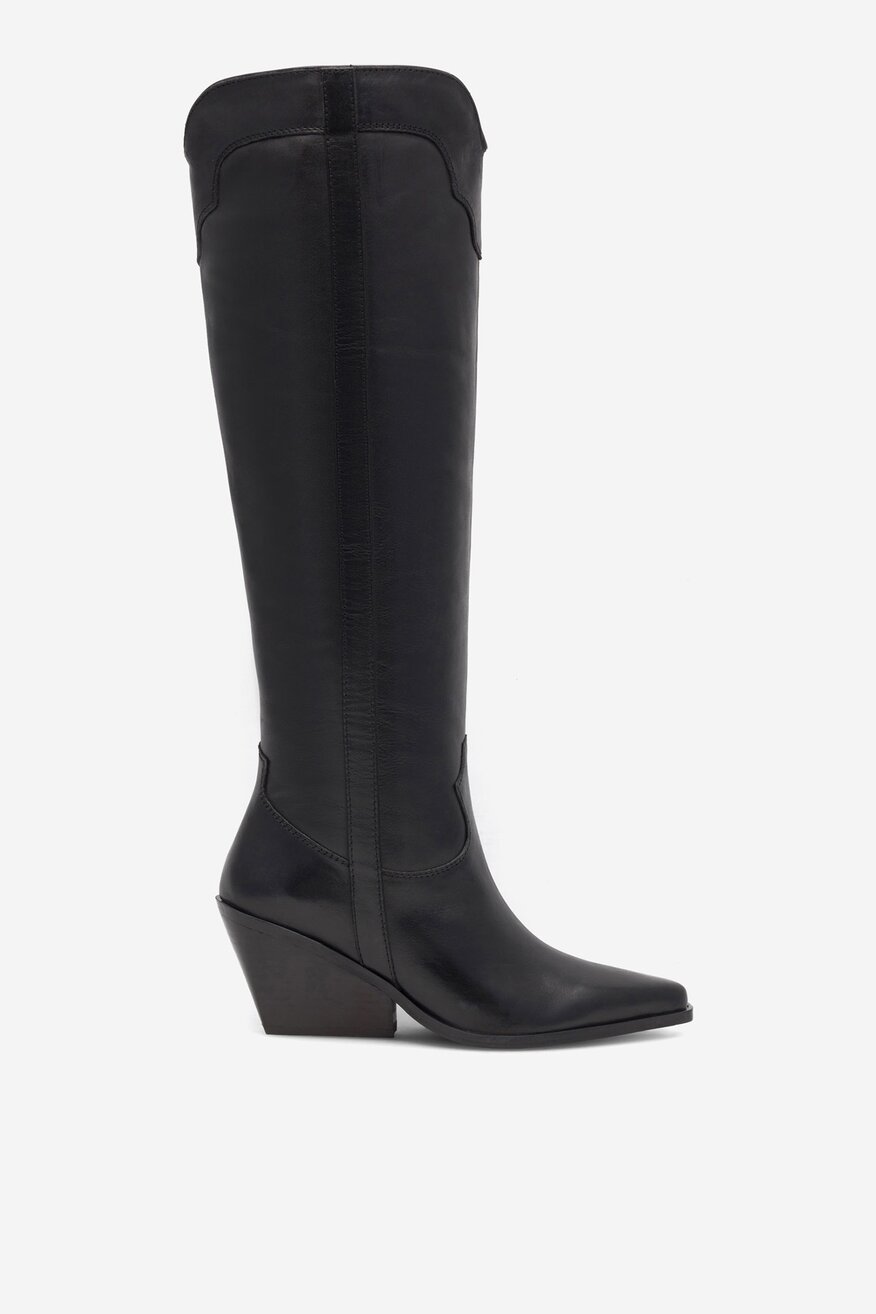 Kowbojki skórzane wysokie