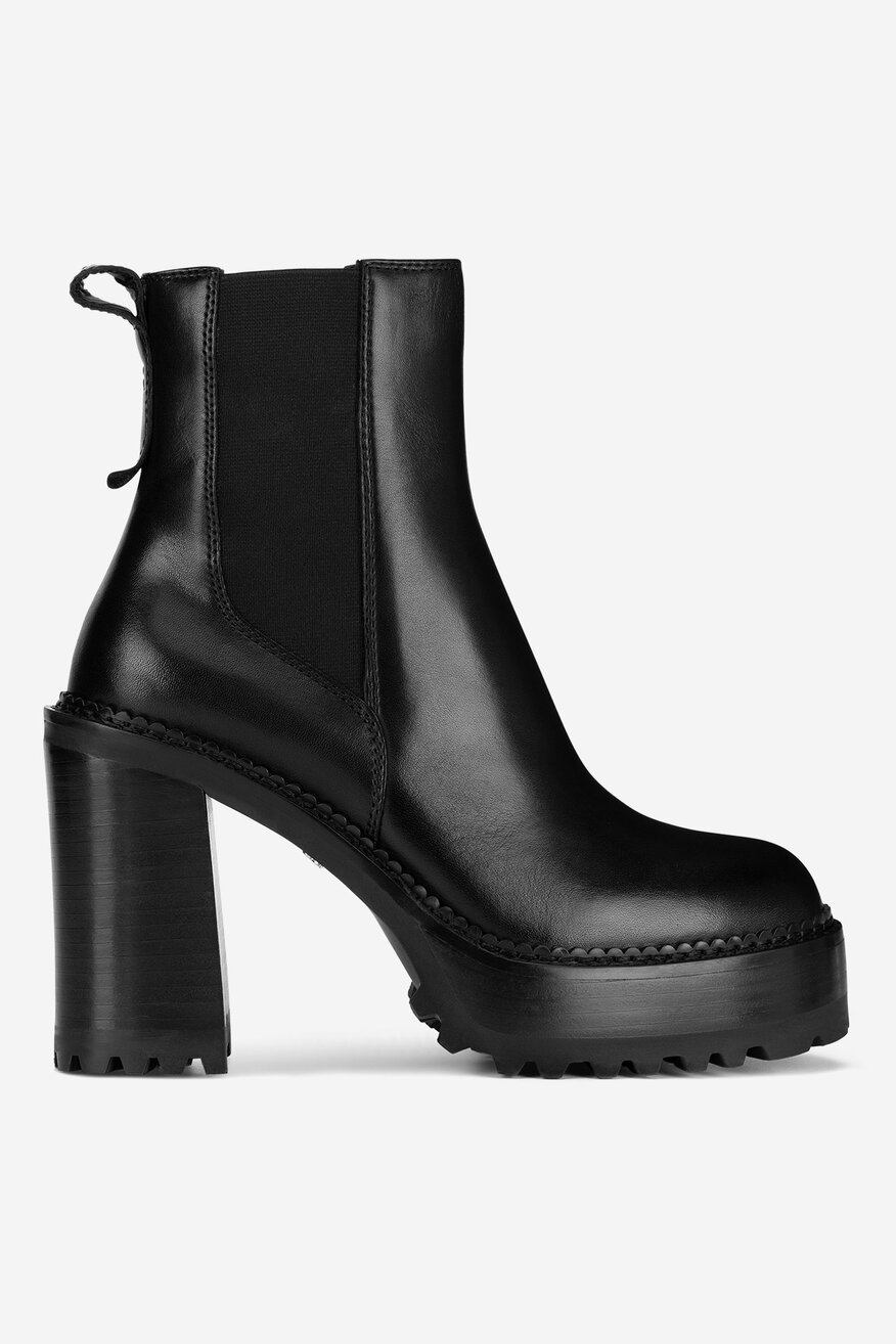 Botki skórzane na słupku