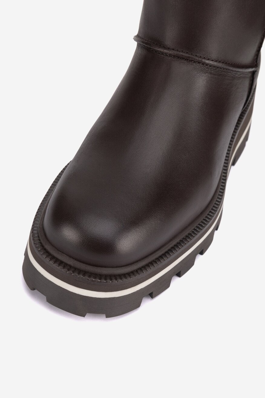 Botki skórzane ocieplane