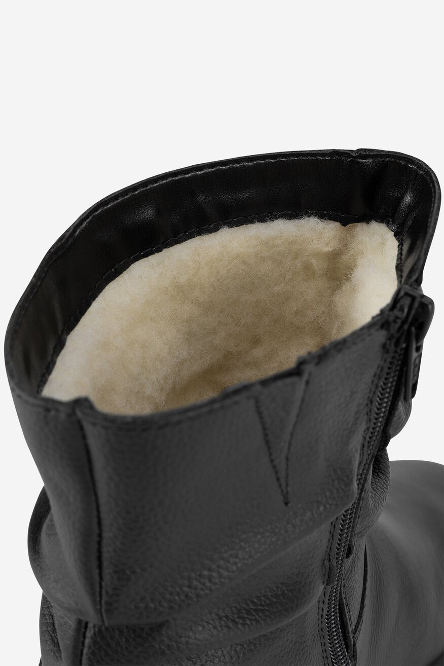 Botki skórzane ocieplane