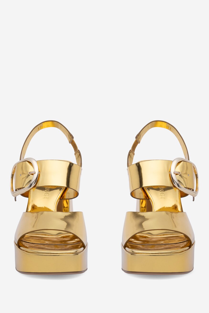 Sandały skórzane na słupku