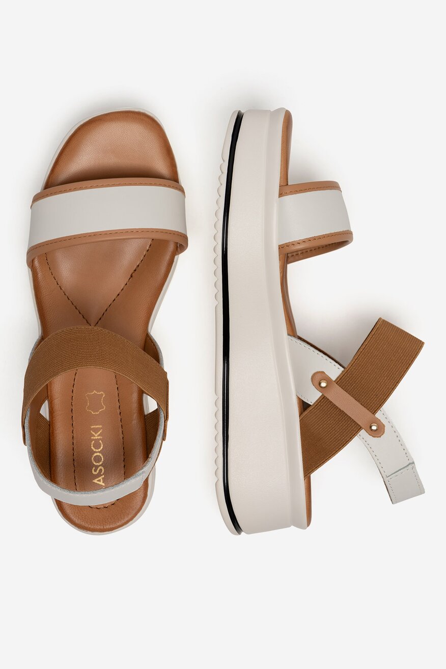 Sandały skórzane na platformie