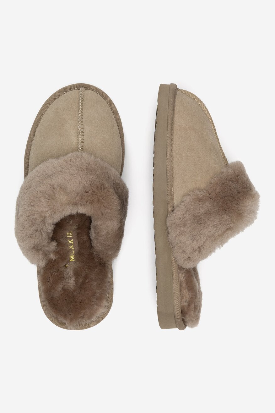 Kapcie skórzane ocieplane