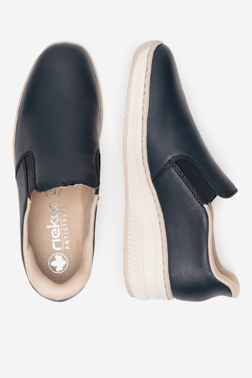 Półbuty skórzane na koturnie