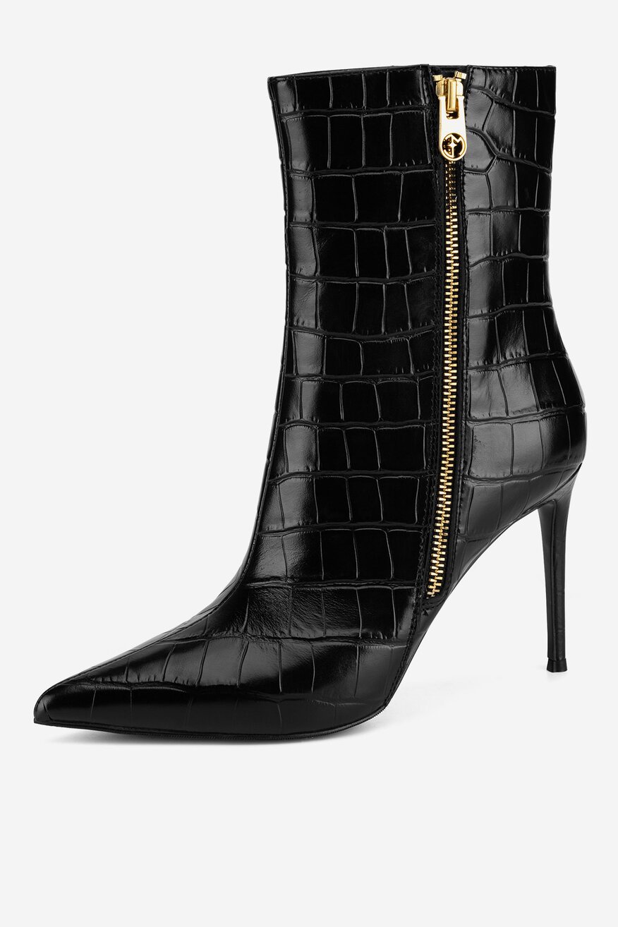 Botki skórzane na szpilce