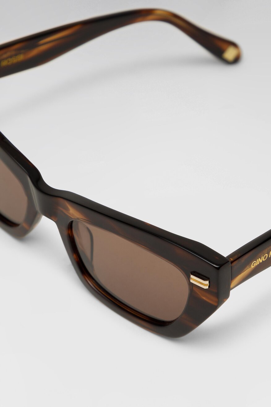 Okulary przeciwsłoneczne ze zwierzęcym motywem brązowe