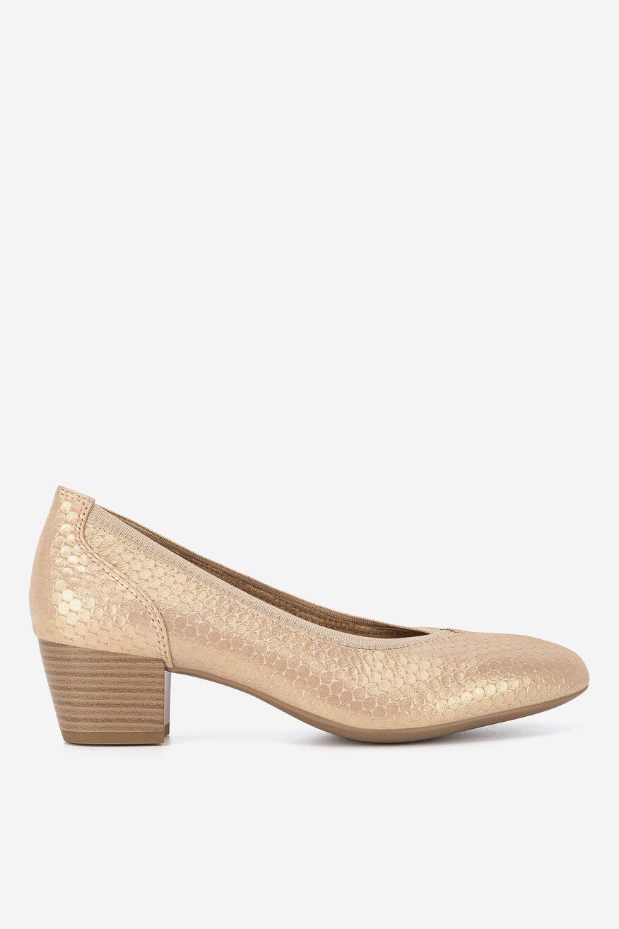 Czółenka skórzane na słupku