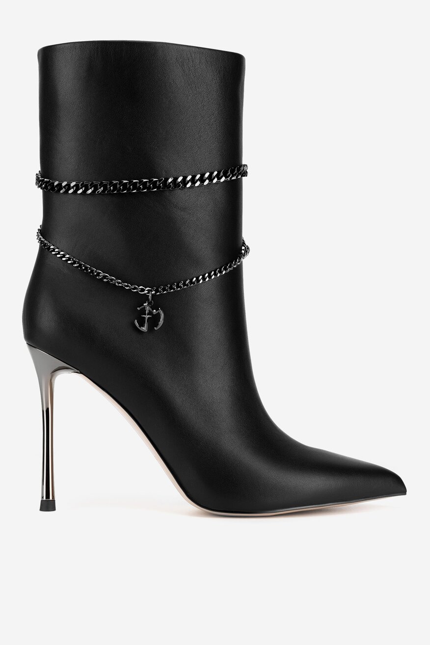 Botki skórzane na szpilce