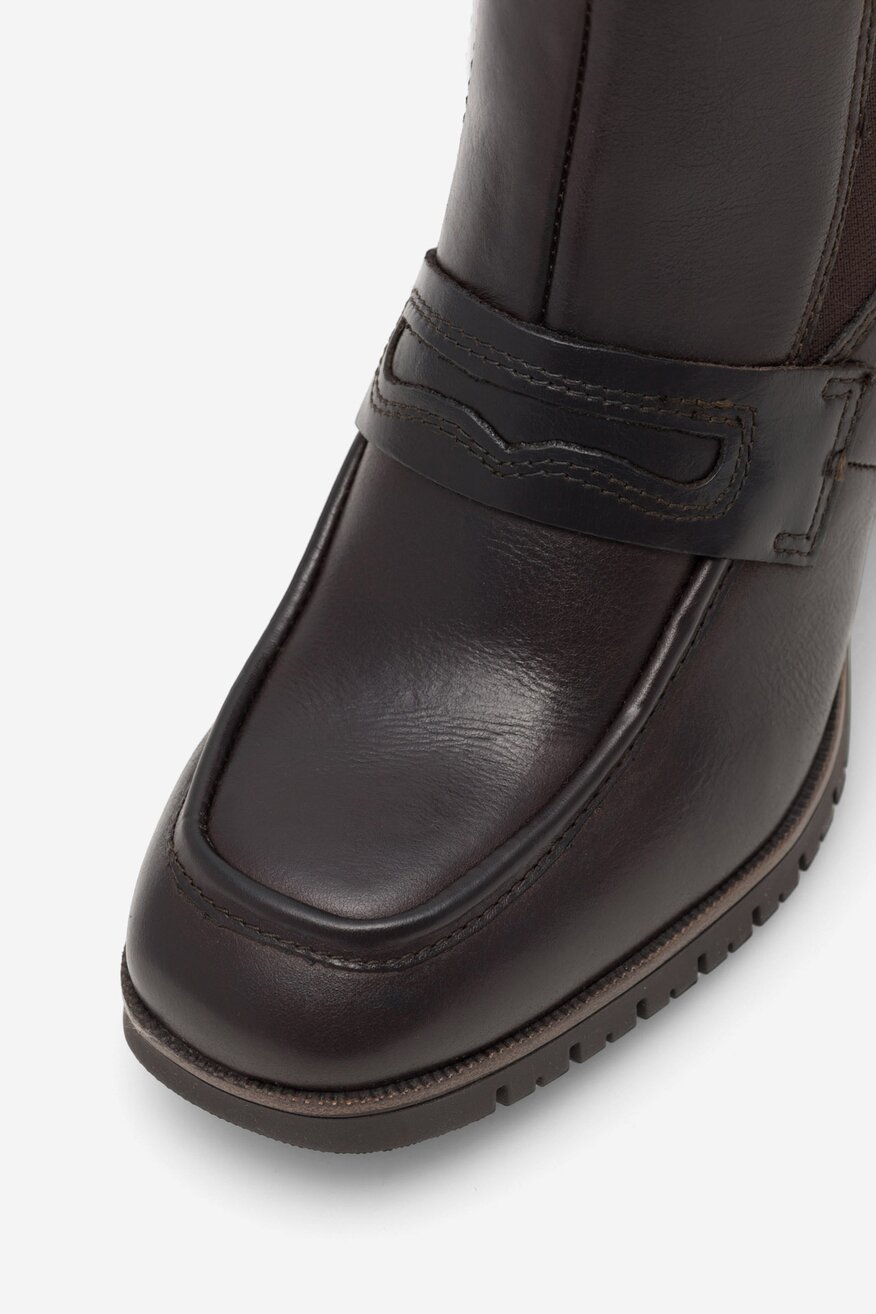 Botki skórzane na słupku