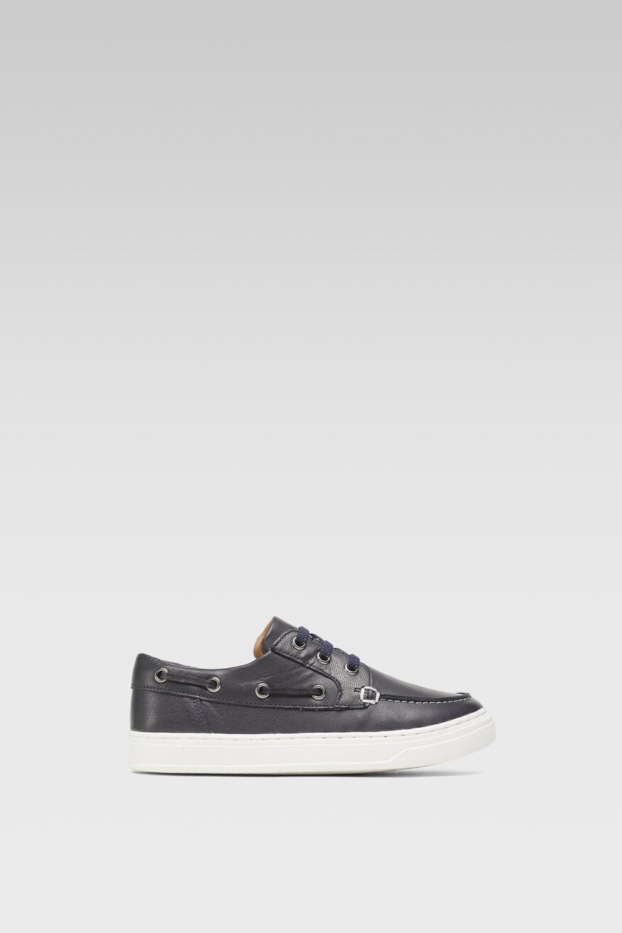 Skórzane półbuty granatowe