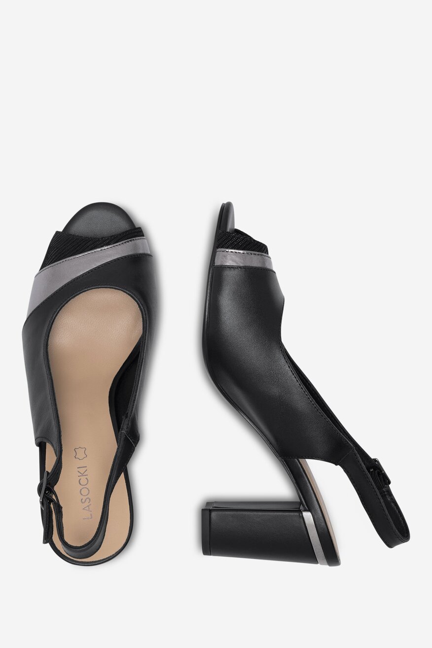 Sandały skórzane na słupku