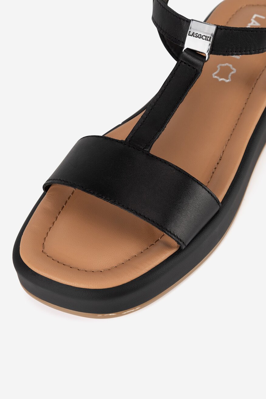Sandały skórzane na platformie