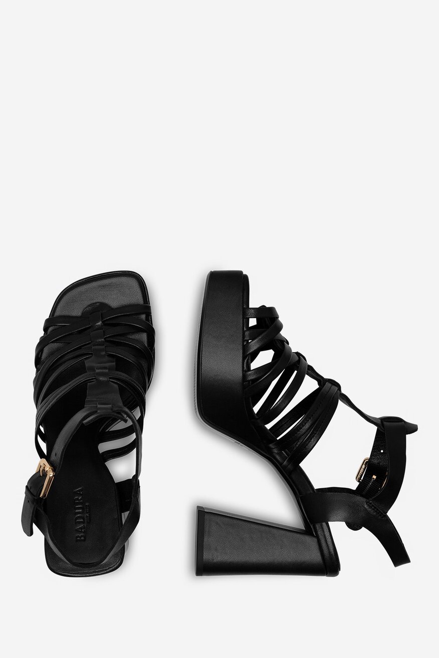 Sandały skórzane na słupku