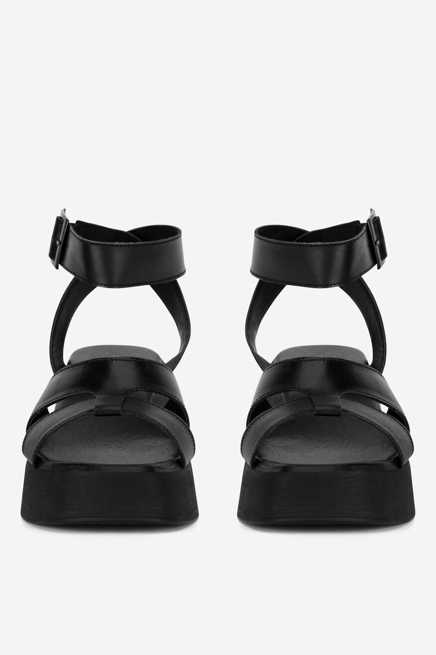 Sandały skórzane na platformie