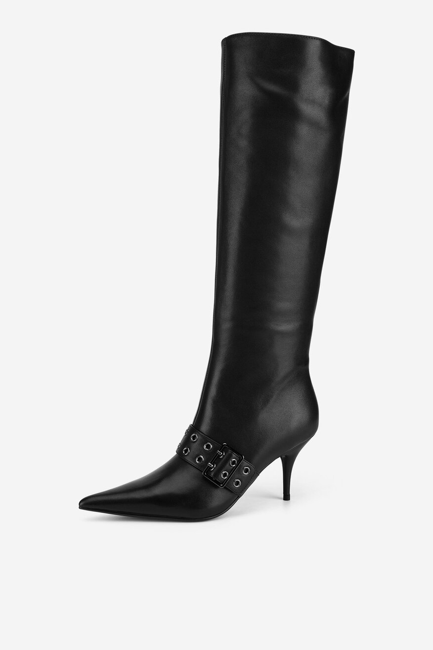 Kozaki skórzane na szpilce
