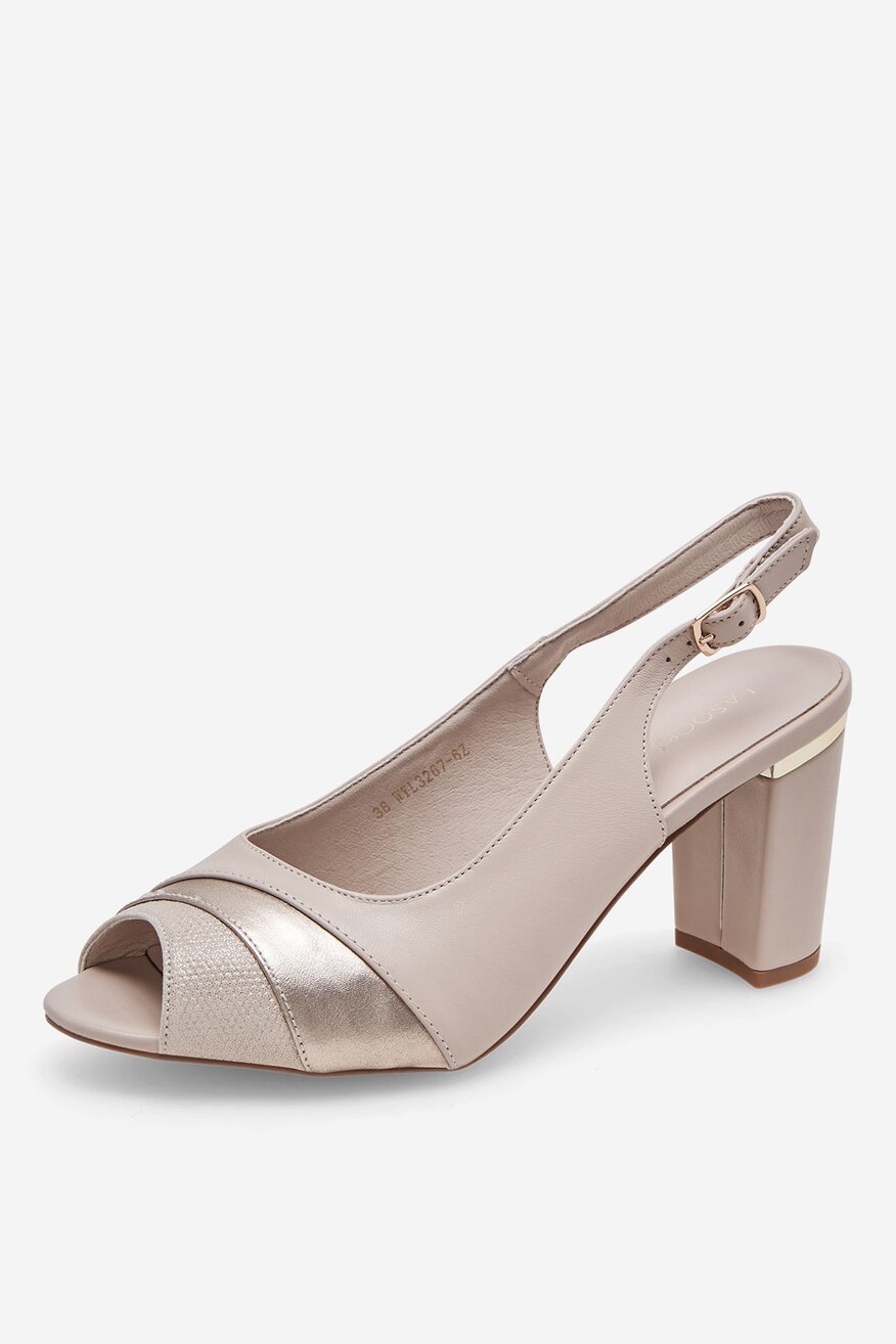 Sandały skórzane na słupku