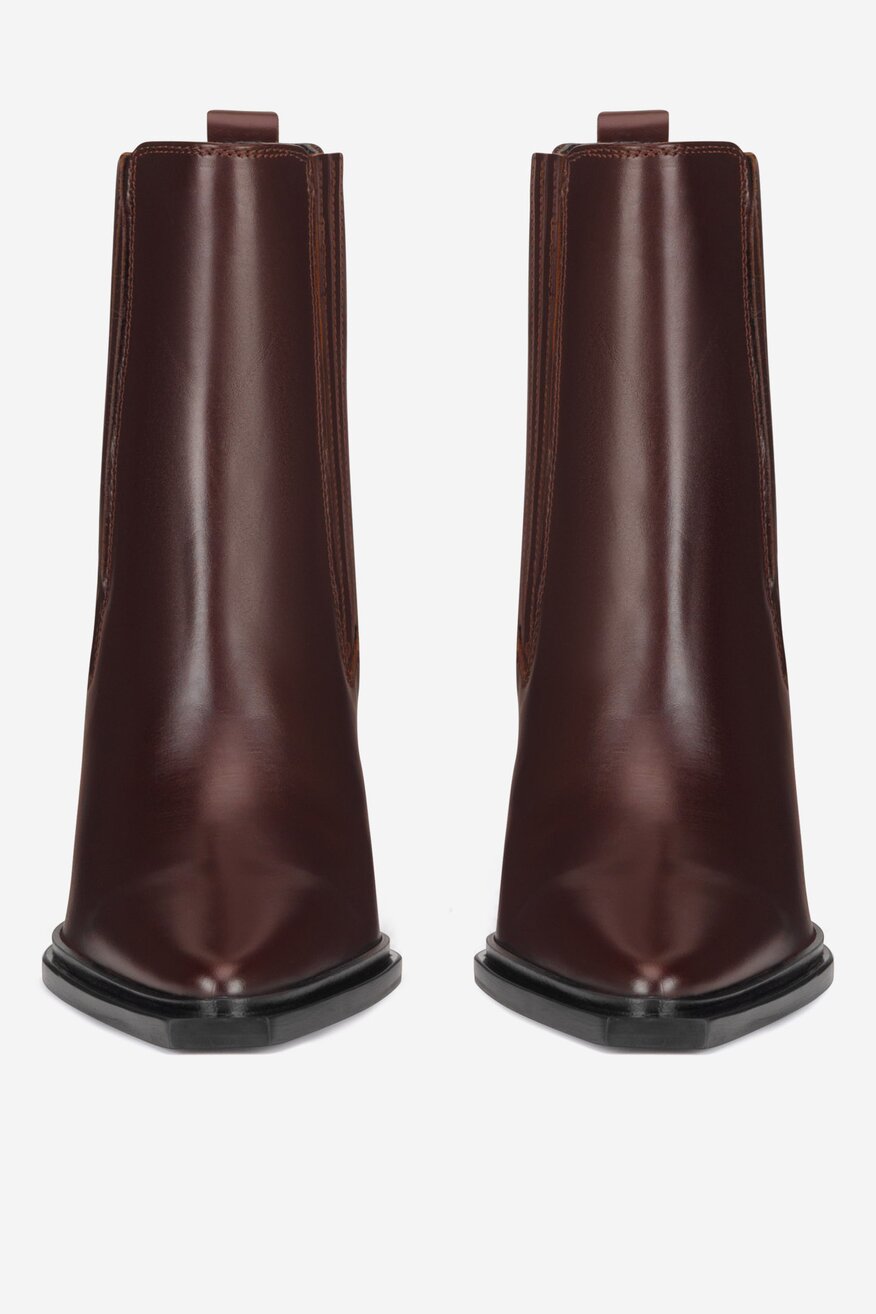 Botki skórzane na słupku