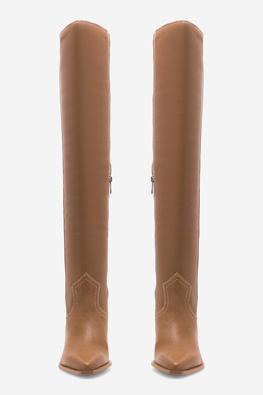 Kowbojki skórzane wysokie