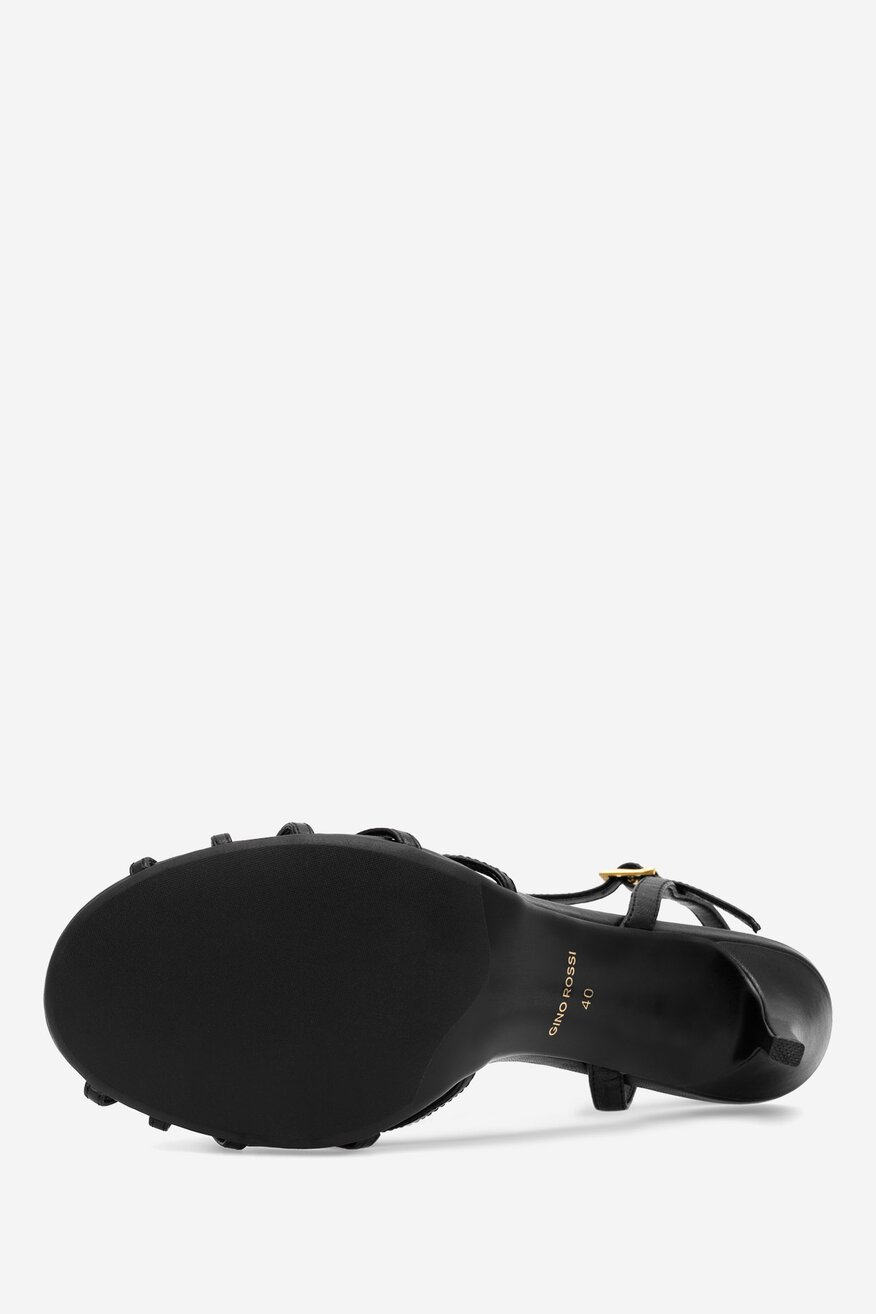 Sandały skórzane na szpilce