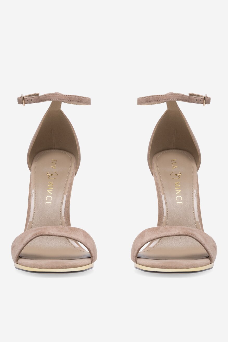 Sandały skórzane na szpilce