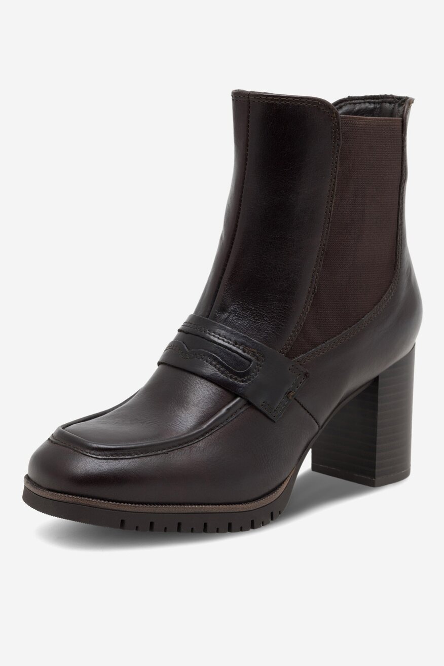 Botki skórzane na słupku