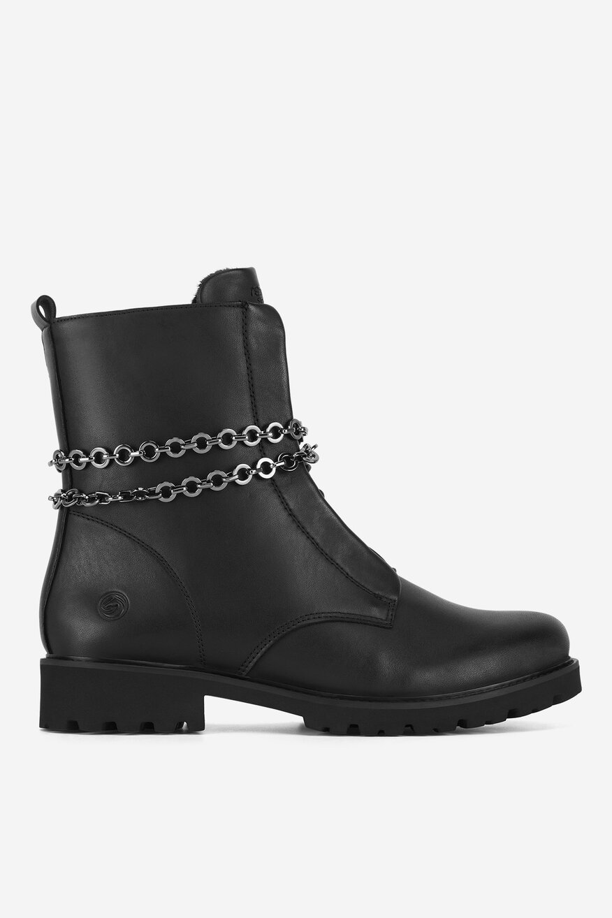 Botki skórzane ocieplane