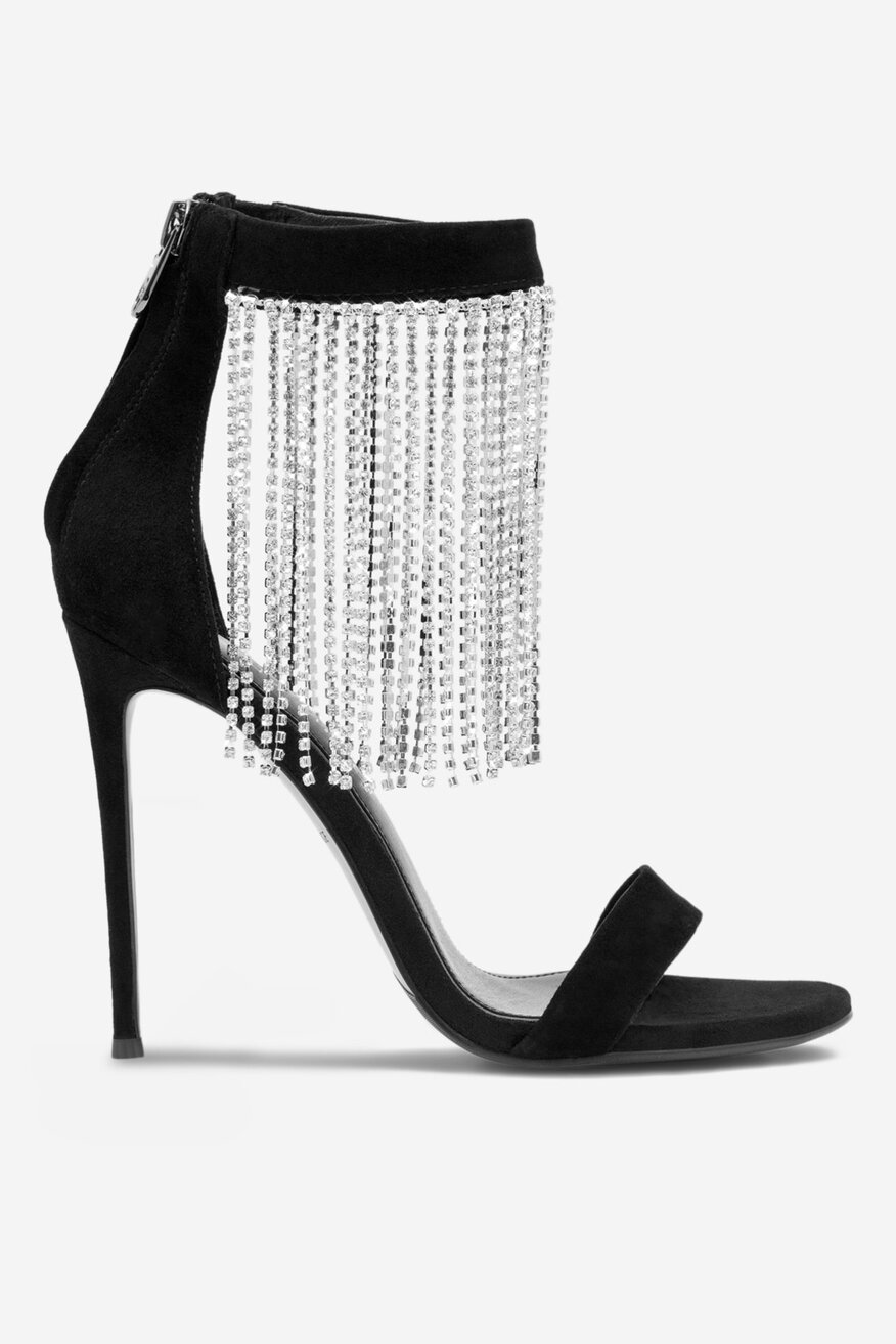 Sandały skórzane na szpilce