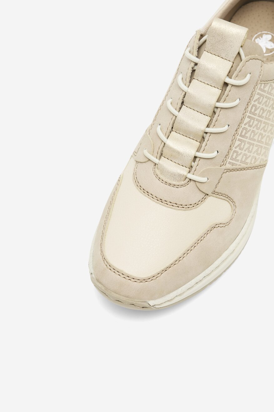 Sneakersy skórzane na koturnie