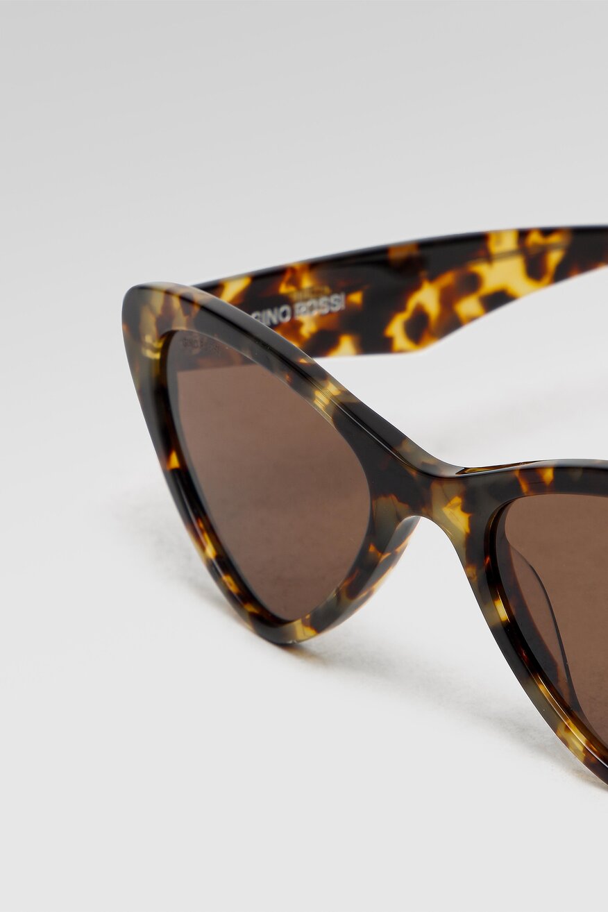 Okulary przeciwsłoneczne ze zwierzęcym motywem brązowe